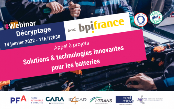 WEBINAIRE : DECRYPTAGE AAP SOLUTIONS INNOVANTES POUR LES BATTERIES